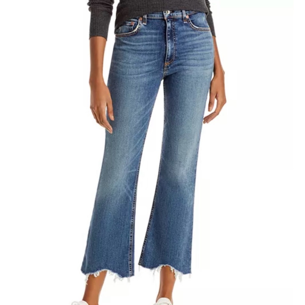rag & bone Nina Frayed Flare Ankle Jeans in Copper Hill